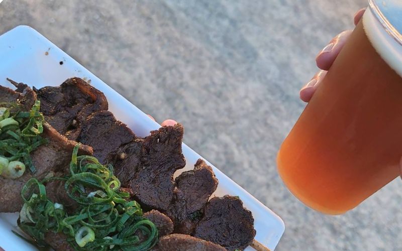 ナイトロハスミーツ明石「ビールとハラミステーキ串」