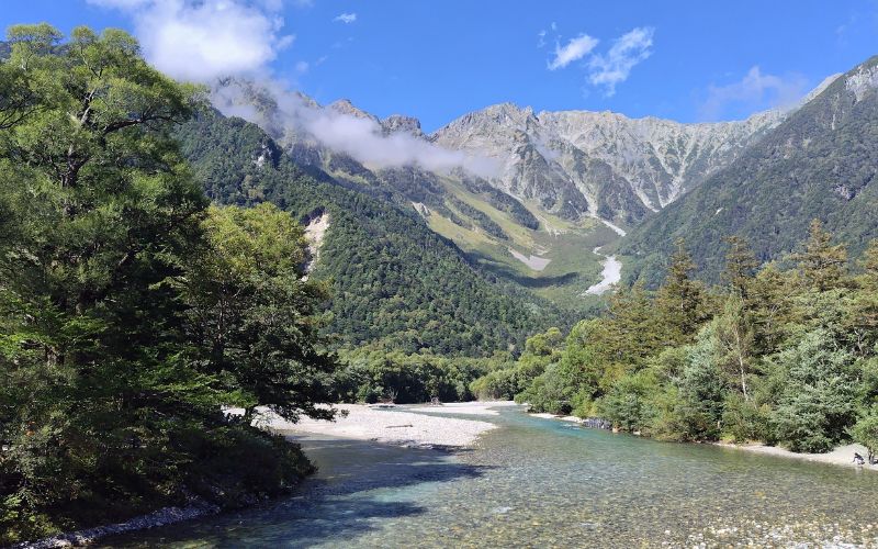 梓川と穂高連峰